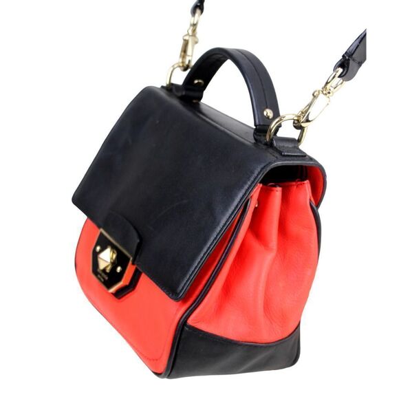 KATE SPADE NY BLACK RED GENUINE LEATHER SHOULDER BAG XBODY SATCHEL HANDBAG PURSE - Picture 5 of 16